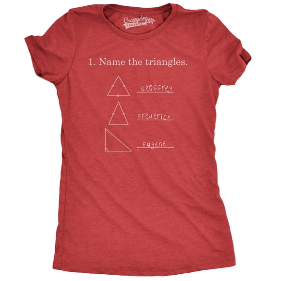 Womens Name The Triangles Funny Math T shirts Sarcasm Novelty I Love Math Tee Humor (Red) - XXL