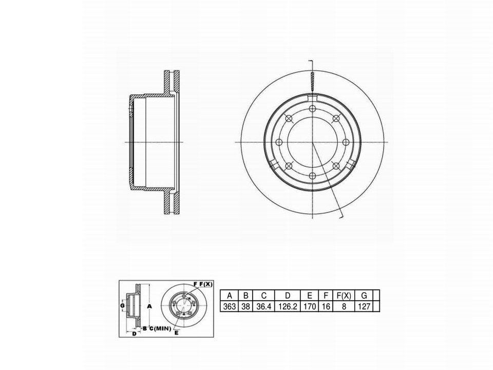 UltraHC Coated High Carbon Brake Rotor, Rear UR007356, Ford F-250 Super Duty 2022-2013