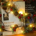 thumbnail image 5 of XEAZON 1 Pack Pine Cone Christmas String Lights, 6FT 20LED Battery Operated Christmas Garland with Red Berry Pine Cone Fairy String Lights for Mantle Indoor Outdoor Christmas Decorations, 5 of 8