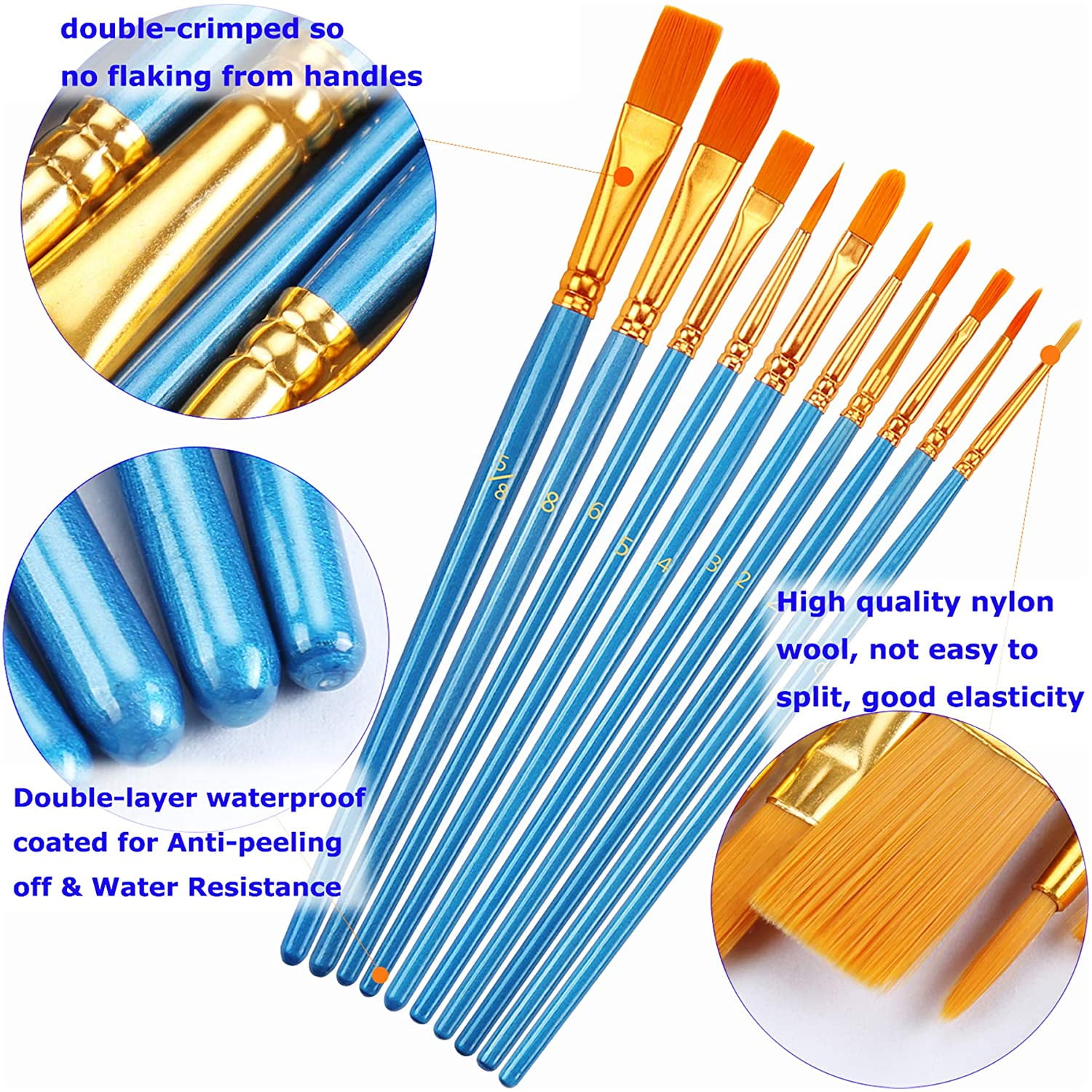 Paint Brushes Set, Nylon Artist Acrylic Paint Brushes For Acrylic Oil  Painting Watercolor Painting, Face Art And Rock Painting Supplies - Temu  Sweden