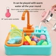 thumbnail image 2 of syligr Pretend Play Kitchen Toy for Toddlers Kids Age 3-9, Electric Dishwasher Sink Playset, Role Play Water Play Set with Fruits Vegetables Dishes, Christmas Birthday Gift for Boys Girls, 2 of 9