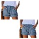 thumbnail image 4 of Qarigey Pantalones cortos de mezclilla casuales Pantalones cortos de mezclilla de cintura alta para mujer con bolsillo Vacaciones en la playa Type4 NO4, 4 of 6