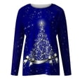 thumbnail image 4 of Camisas casuales de manga larga para mujer, suéter, túnica suelta, blusa con cuello redondo y estampado de árbol de Navidad Fridja fhghd1795, 4 of 4