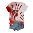 thumbnail image 4 of AWZXDE T-Shirts Élégants pour Femmes - T-Shirt à Manches Courtes Imprimé Col Rond pour Usage Quotidien Sorties Décontractées et Superposition, 4 of 4