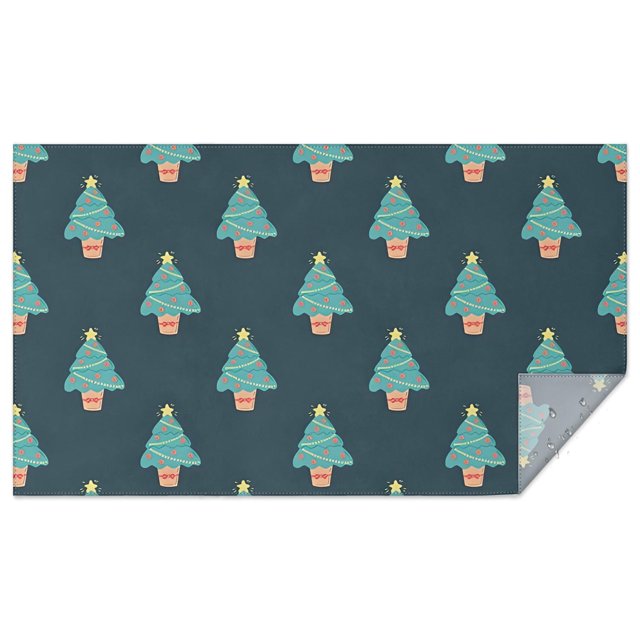 Christmas Rectangle Tablecloth Christmas Trees Tableclothes 60x102inch Polyester Waterproof and Reusable Tablecloths for Dining Kitchen Parties Weddings and Outdoor Use