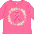 thumbnail image 4 of Inktastic Breast Cancer Pink Ribbon Awareness Wreath Girls Long Sleeve Toddler T-Shirt, 4 of 5