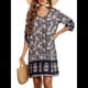 thumbnail image 1 of Vestido Informal de Verano para Mujer, Estilo Bohemio, con Borlas y Cuello Anudado, Larga 3/4, Estampado Floral Corto Albaricoque Negro L, 1 of 8