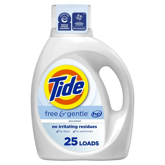 Tide Free & Gentle Laundry Detergent Liquid, 34 fl oz, 25 Loads