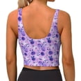 thumbnail image 3 of Vsdgher Violet Print Women Sleeveless Athletic Tank Top Built-in Bra Camisole Sports Vest for Yoga Running Fitness Exercise with Removable Pads, 3 of 8