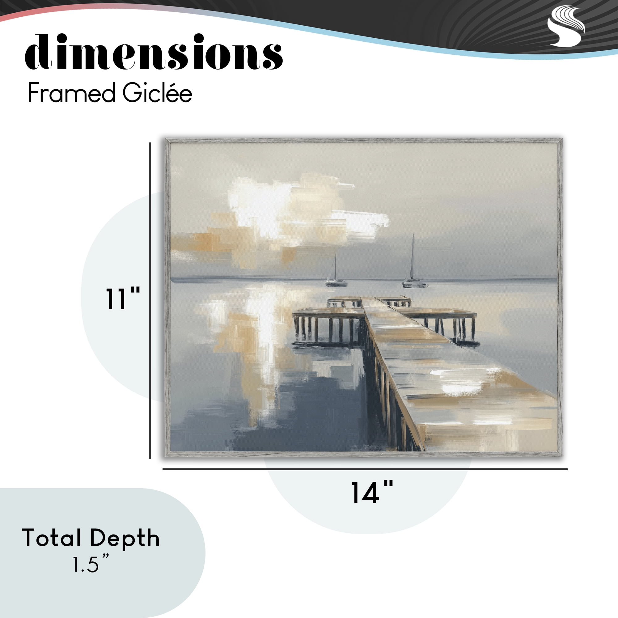 Stupell Industries Pier with Two Boats Seascape Gray Framed Giclee Art, design by Kim Curinga