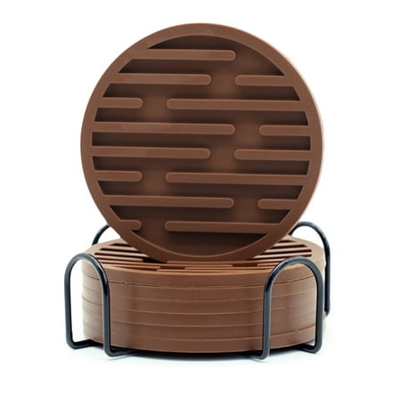 

Xiaoluokaixin Drink Coasters with Holder Silicone Coasters Heat Resistant Cup Mat