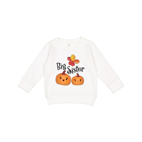 Inktastic Big Sister Pumpkins with Fall Leaves Toddler Sweatshirt
