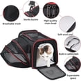 thumbnail image 3 of Bolsa de transporte transpirable y expandible para perros y gatos, bandolera plegable con colchón desmontable, jaula de transporte para camping, senderismo y viajes (mediana), 3 of 4