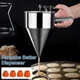 thumbnail image 1 of Kyoffiie Pancake Batter Dispenser Funnel Cake Dispenser with Stand Stainless Steel Batter Dispenser Multi-Caliber Baking Tool Multi-Purpose Cake Decorating Tool for Kitchen Baking Pancake, 1 of 17