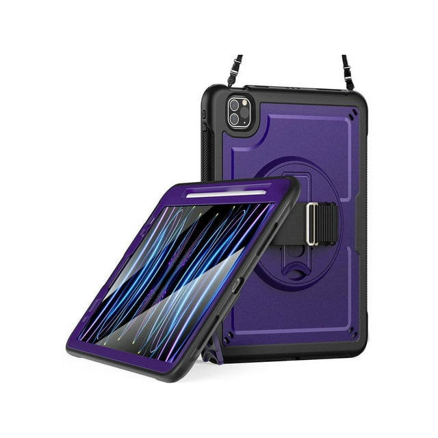 Case for iPad Pro 11 Inch 2022 2021 2020 2018 iPad Air 5th 4th Gen 10.9 with Foldable Stand, Pencil Holder, Screen Protector, Shockproof Protective Cover