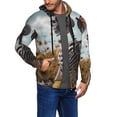 thumbnail image 2 of Goofa Sunflower Butterfly Skull Pattern Mens Full-zip Hoodie, Zip-up Pullover Hooded Sweatshirt, Kangaroo Pocket Hoodie Ideal for Daily Wear, Travel, and Home-Large, 2 of 5