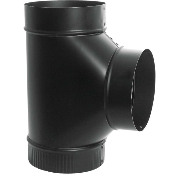 Imperial Manufacturing Group Tee Joint Black Pipe Fitting - 7 In, 24 Ga, Smooth Finish