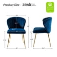 thumbnail image 5 of Tina's Home Modern Velvet Wingback Accent Chair Upholstered Vanity Chair Bedroom Living Room Navy, 5 of 11