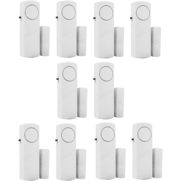 Personal Security Window and Door Alarm Bell - Wireless Door and Window Burglar Alarm Sensor - 10 Sets