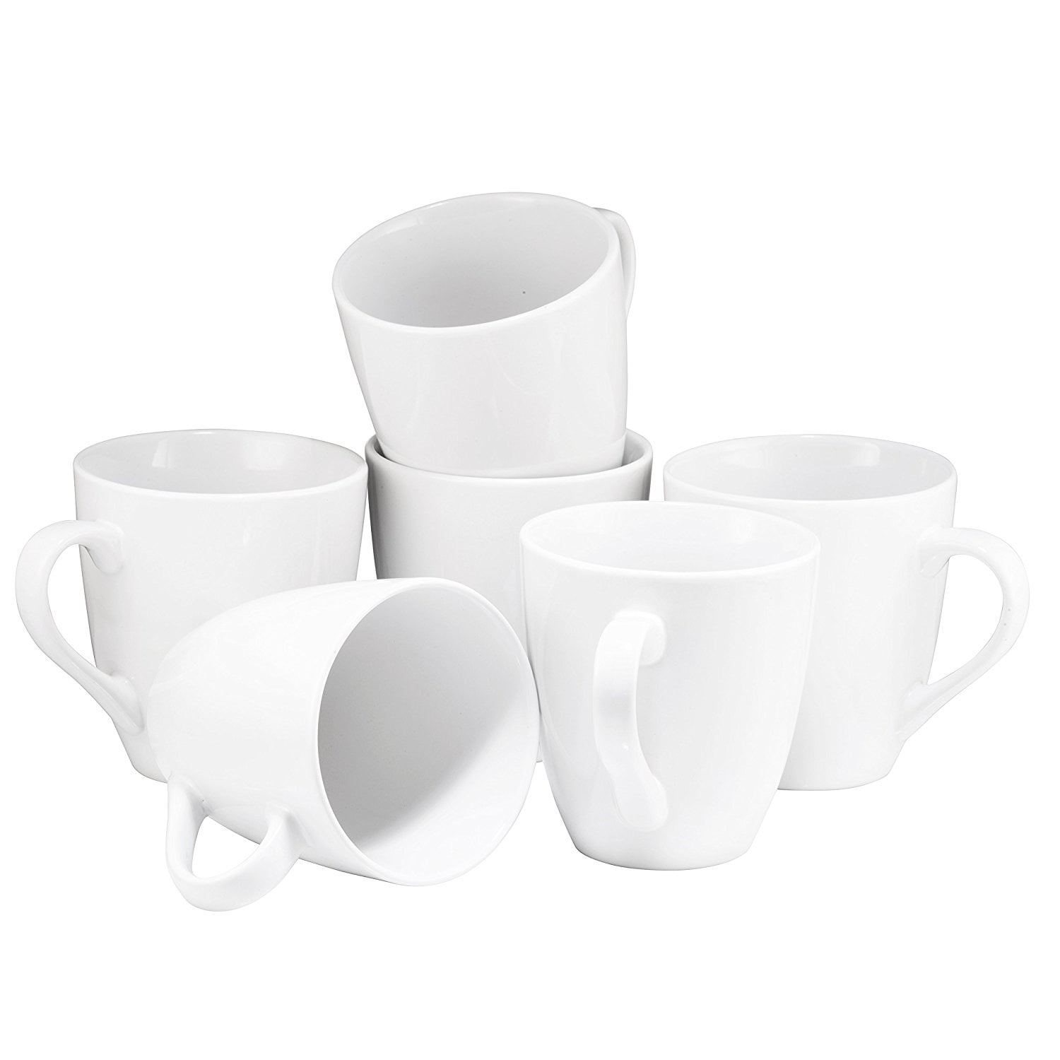 Coffee Mug Set Of 6 Large Sized 16 Ounce Ceramic Mugs Coffee Mug Set Of 6 Large Sized 16 Ounce Ceramic Mugs Restaurant By Bruntmor White