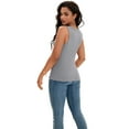thumbnail image 4 of DARING DIVA Women's Sleeveless Scoop Neck Casual Fitted Tee Shirts S Gray, 4 of 7