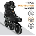 thumbnail image 2 of Jd Fresh 3 Wheel Inline Skates Skating Shoes For Boys & Girls Age 6 To 10 Years Liner Roller Skates For Kids With Skating Protection Kit Set, Color Black, Size Medium, 2 of 2
