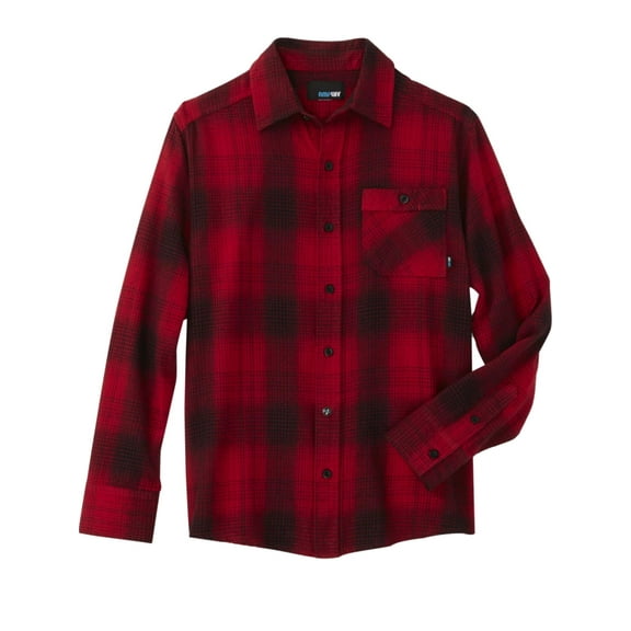 Boys Red & Black Plaid Long Sleeve Button Down Shirt Button Front Shirt S 4