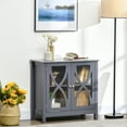 thumbnail image 2 of HOMCOM Kitchen Sideboard, Glass Door Buffet Cabinet with Adjustable Shelf, 2 of 10