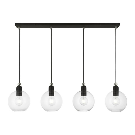 Livex Lighting - Downtown - 4 Light Sphere Linear Chandelier In Industrial