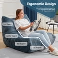 thumbnail image 4 of Hobestluk Bean Bag Chairs for Adults Giant BeanBag Chair Sofa Memory Foam Bean Bag Chair Faux Fur Fireside Bean Bags Big Lazy Sofa for Living Room Bedroom Dorm Office (Bluegrey Plush), 4 of 8