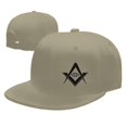 thumbnail image 4 of DouZhe Flat Brim Cap Snapback Hat, Freemason Compas Eye Prints Réglable Jaune Adulte Casquette de Baseball, 4 of 6