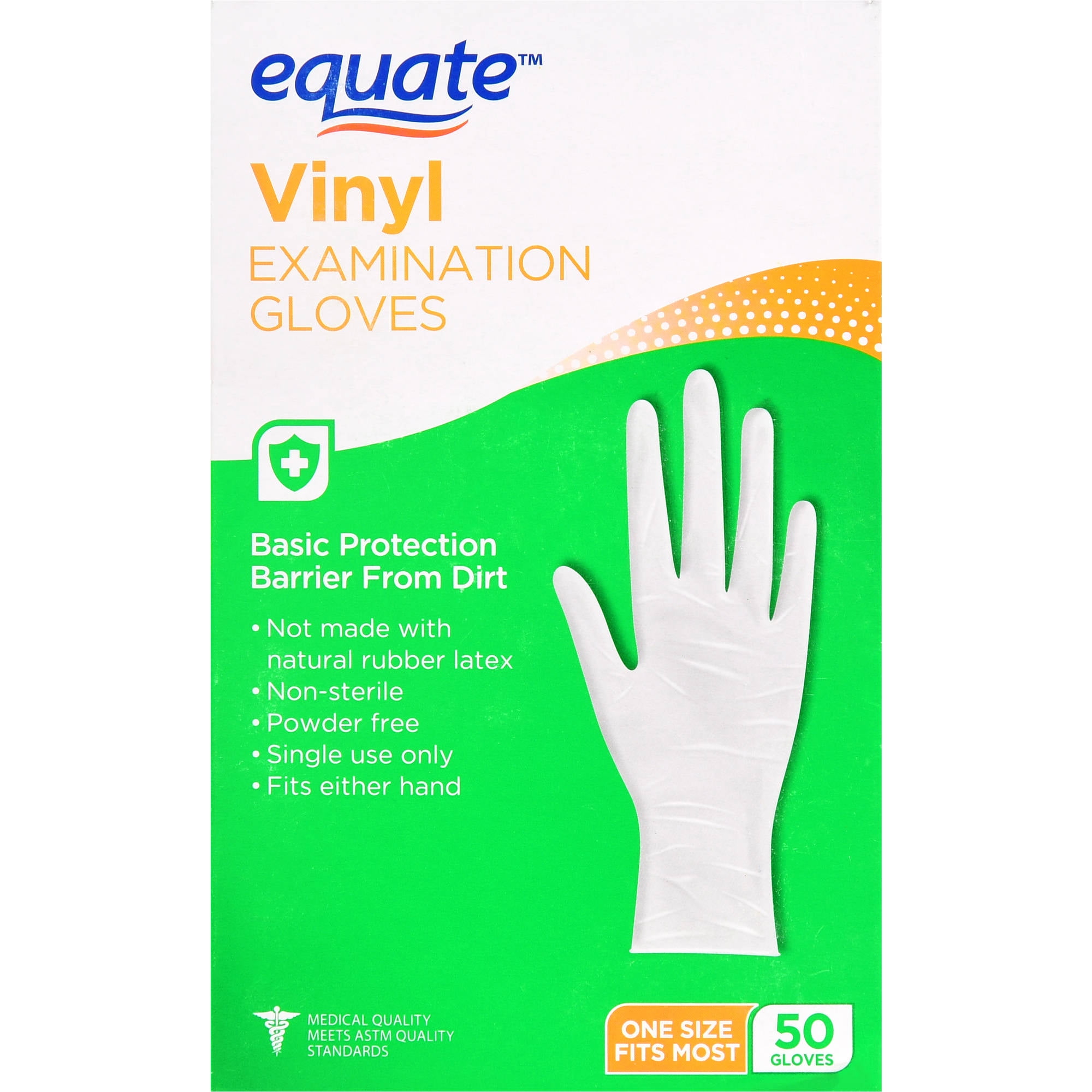 Equate Vinyl Examination Gloves, One Size, 50 Ct by Wal-Mart Stores, Inc.