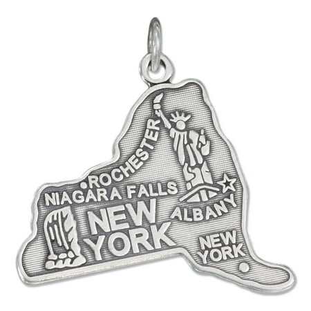 - STERLING SILVER ANTIQUED NEW YORK STATE CHARM