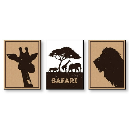 Add Wild Safari Jungle - Wild Safari - Jungle Animal Nursery Wall Art, Kids Room Decor & Home Decorations - 7.5” x 10” - Set of 3 Prints