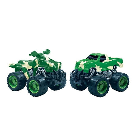Mozlly Mozlly Diecast Military Vehicles Trucks Play Desert Patrol Replica Toy Service Special Forces AVT Monster Army Jeep Transport Vehicle Ideal Gift Toys Games Play-set 6 Inch (2 Pc Set) Colors (Best Way To Play Pc Games On Tv)