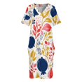 thumbnail image 6 of Floral Berry Navy Gold Pattern Loose Pocket Dress Dresses Summer Summer Dresses for Women, 6 of 9
