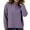 Purple, variant on Women's Fleece Lined Pullover Sweatshirt, Button Collar High Neck Top, Loose Fit High Waist Casual Shirt, Soft Winter Warm Long Sleeve Crewneck Top Coffee L