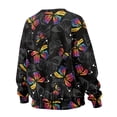thumbnail image 5 of HELLHERO Butterfly Print Women Pullover Top Long Sleeve, Casual Oversized Sweatshirt Fall Winter Crew Neck Sweatshirt 2025 Size XXXL, 5 of 7