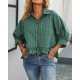 thumbnail image 2 of Blusa de verano CHYRII para mujer, con volantes y botones, a rayas, XXL, 2 of 5
