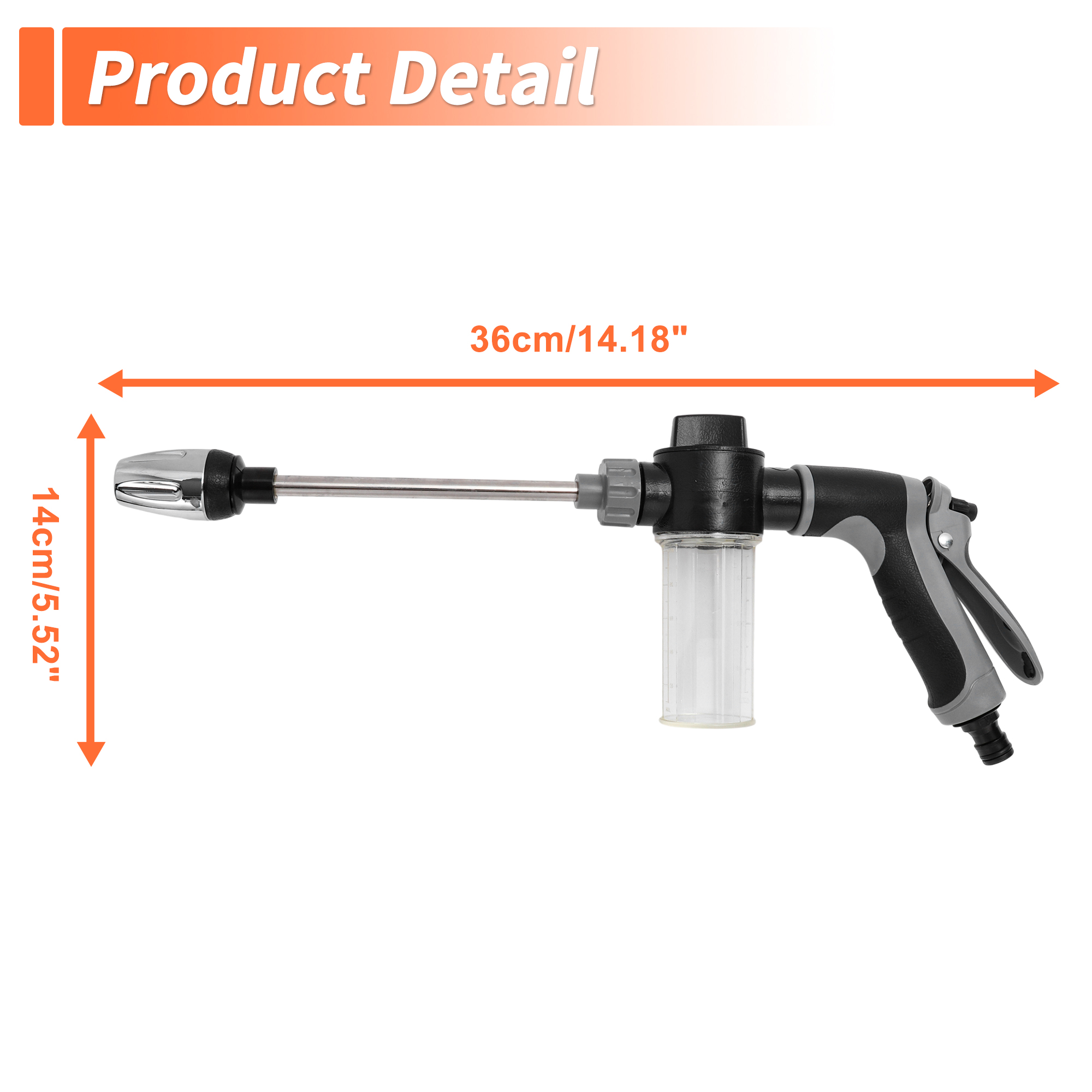 Unique Bargains Heavy Duty Water Hose Nozzle High Pressure Car Garden Hose Nozzle Adjustable Hand Sprayer for Gardening Vehicle Outdoor Washer Pet Showering Black