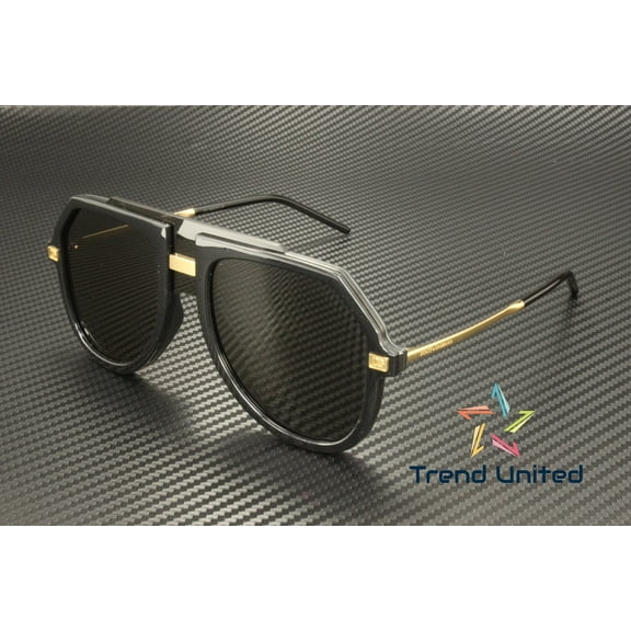 DOLCE & GABBANA DG6195 501 87 Black Dark Grey 45 mm Men's Sunglasses