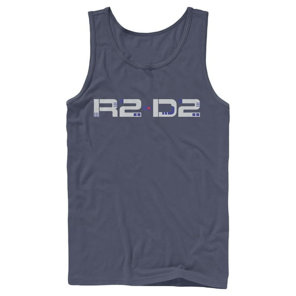 Men's Star Wars: The Rise of Skywalker R2-D2 Text Tank Top Navy Blue Small