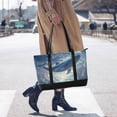 thumbnail image 4 of FORMRS Canvas Laptop Tote Bag for Women with 15.6" Computer Compartments Shoulder Handbag, Night Floating Whale, 4 of 7