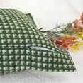 thumbnail image 4 of Unique Bargains 2 Pcs Plaid Pillow Covers Square Cushion Covers Decorative Pillow Cases Green Grid 12" x 20", 4 of 6