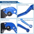 thumbnail image 4 of Palancas de freno y embrague cortas únicas para Kawasaki Z1000SX/NINJA 1000/Tourer 2011-2016, palanca de freno ajustable en 6 posiciones, aleación de aluminio azul, 4 of 7