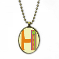 thumbnail image 1 of Collier Motif Mignon Alphabet Orange, Chaîne Vintage, Pendentif, Collection de Bijoux, 1 of 3