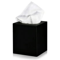 Alpine Industries Black Acrylic Tissue Box Cover - Eco Friendly Dispenser - Decorative Holder/Organizer for Bathroom, Office Desk & Car (Black)