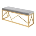 thumbnail image 6 of LumiSource Gold Steel, Grey Velvet Folia Metal Bench, 6 of 7
