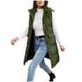 thumbnail image 5 of Lenago Women's Coat Casual Denim Jacket, Long Sleeve Button Down Coat Winter Warm Solid Color Side Pocket Hooded Button zipper long style Jacket Coat, 5 of 7