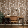 thumbnail image 3 of S4Sassy Peel & Stick Textured Vinyl Wallpaper, Urban Chic Geometric Maze Print Contact Paper Waterproof - Brown, 25"x360", Removable Modern Wall Covering for Home Decor in Bedrooms & Living Areas, 3 of 9